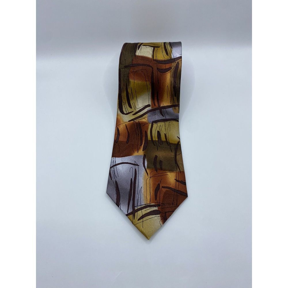 Jerry Garcia 100% Silk Tie Scales Collection Fifty-Four 54‎ Gold/Brown/Blue